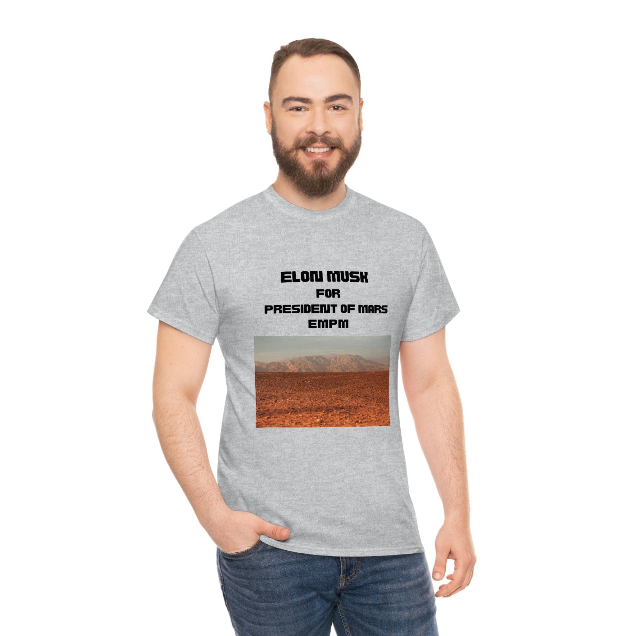 Elon Musk for President of Mars Unisex Heavy Cotton Tee
