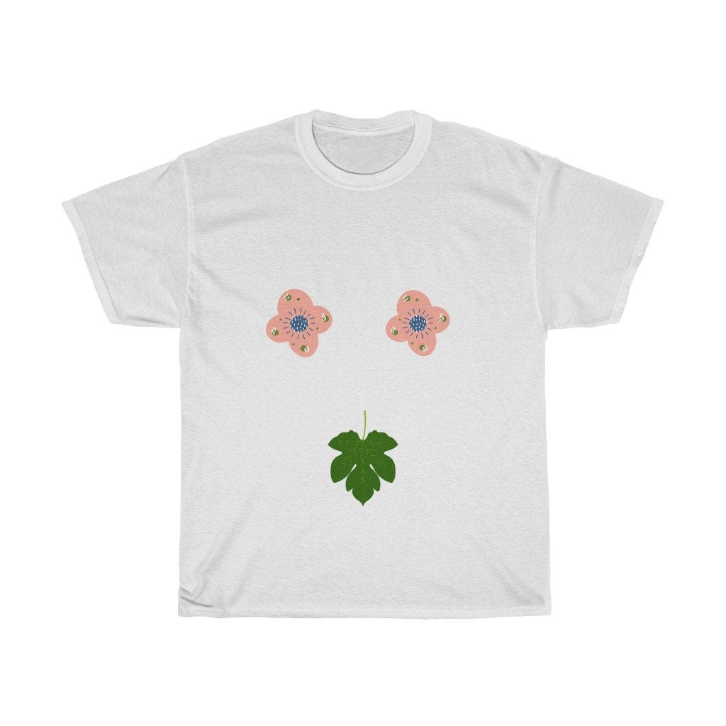 Flowers and Fig Leaf Cotton Tee