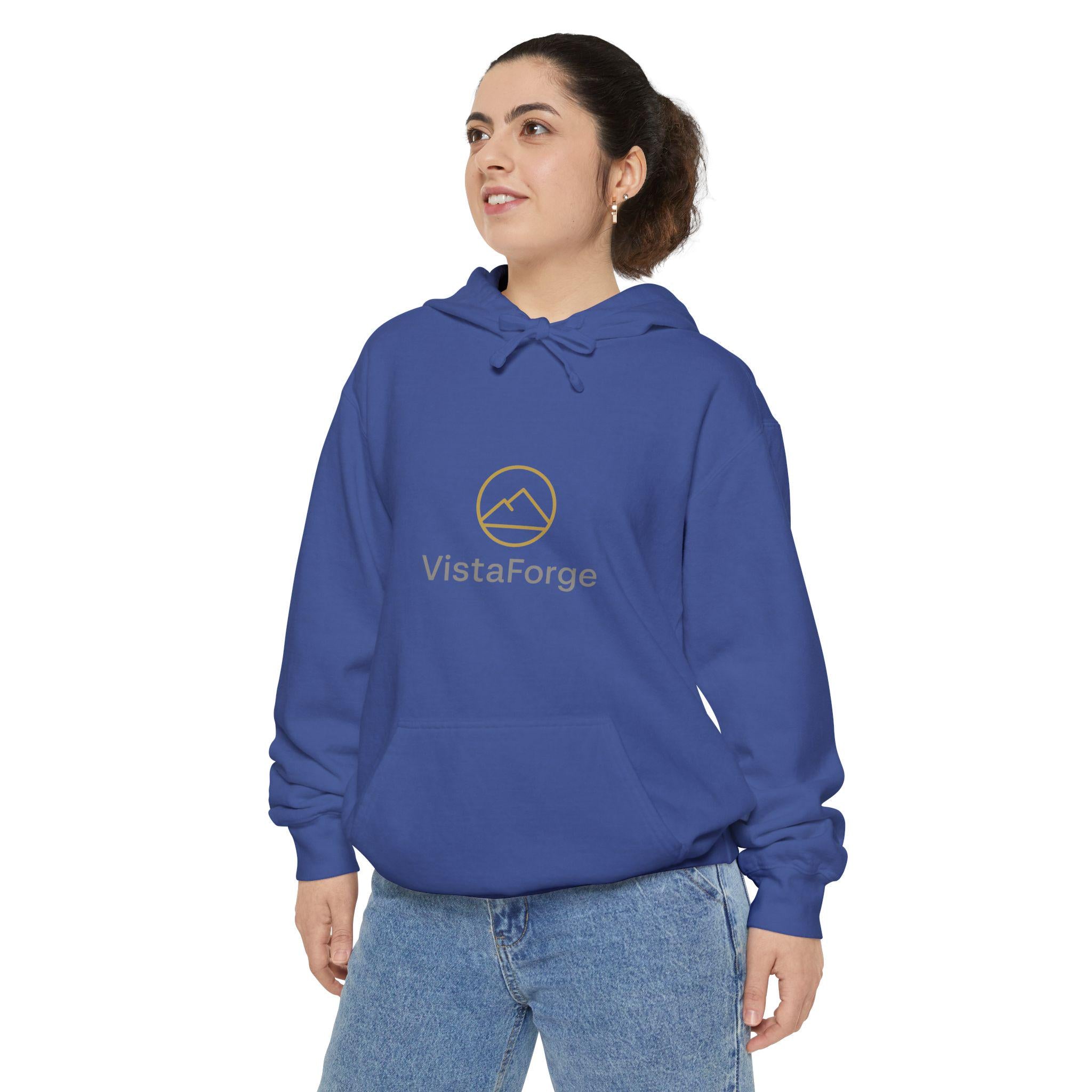 Cozy Mountain Logo Hoodie | Unisex Garment-Dyed Sweatshirt for Adventurers, Outdoor Lovers, Gift for Him/Her, Casual Wear, Autumn Fashion