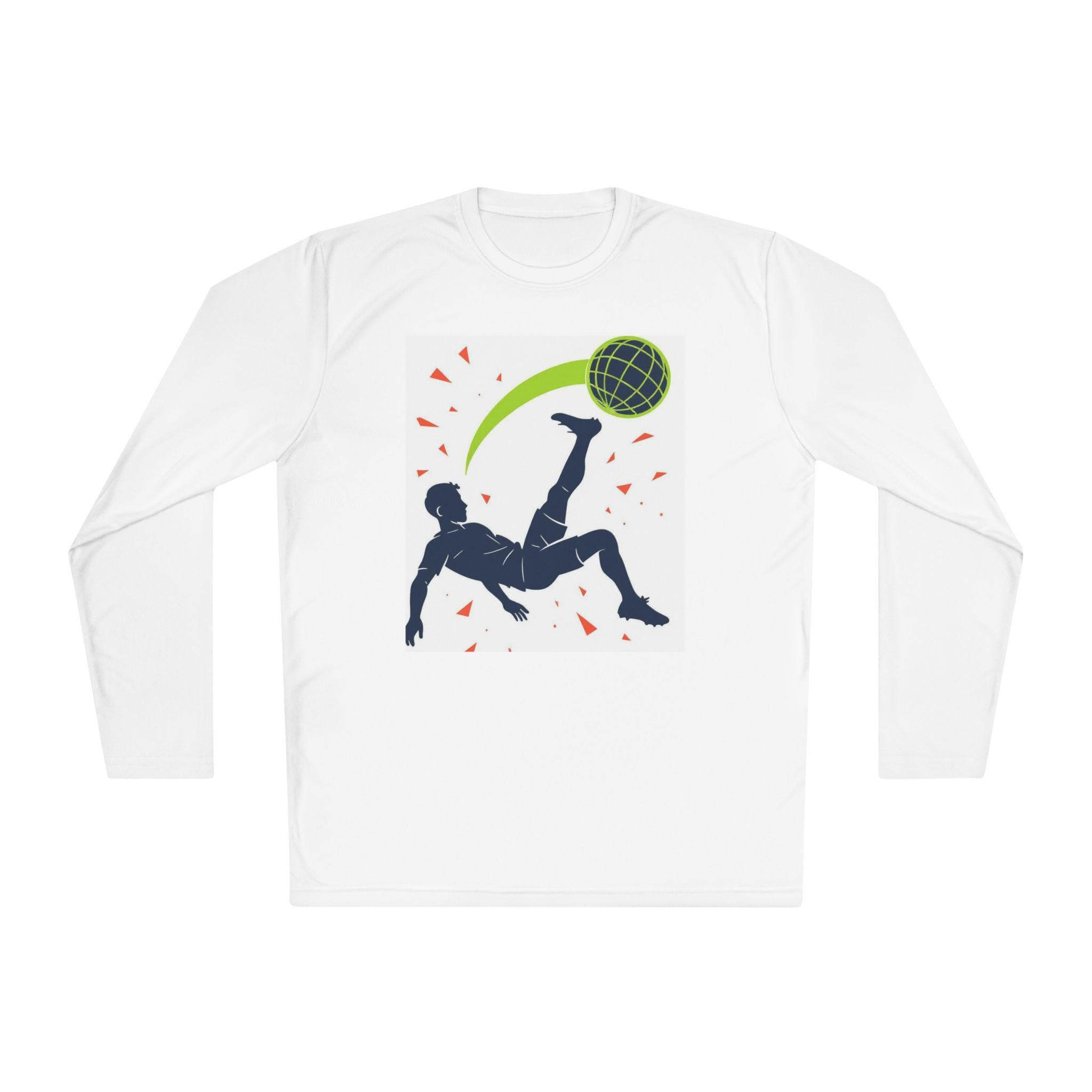 Soccer Silhouette Long Sleeve Tee, Graphic Tee for Sports Fans, Gift for Athletes, Casual Wear, Soccer Gifts, Event Merchandise