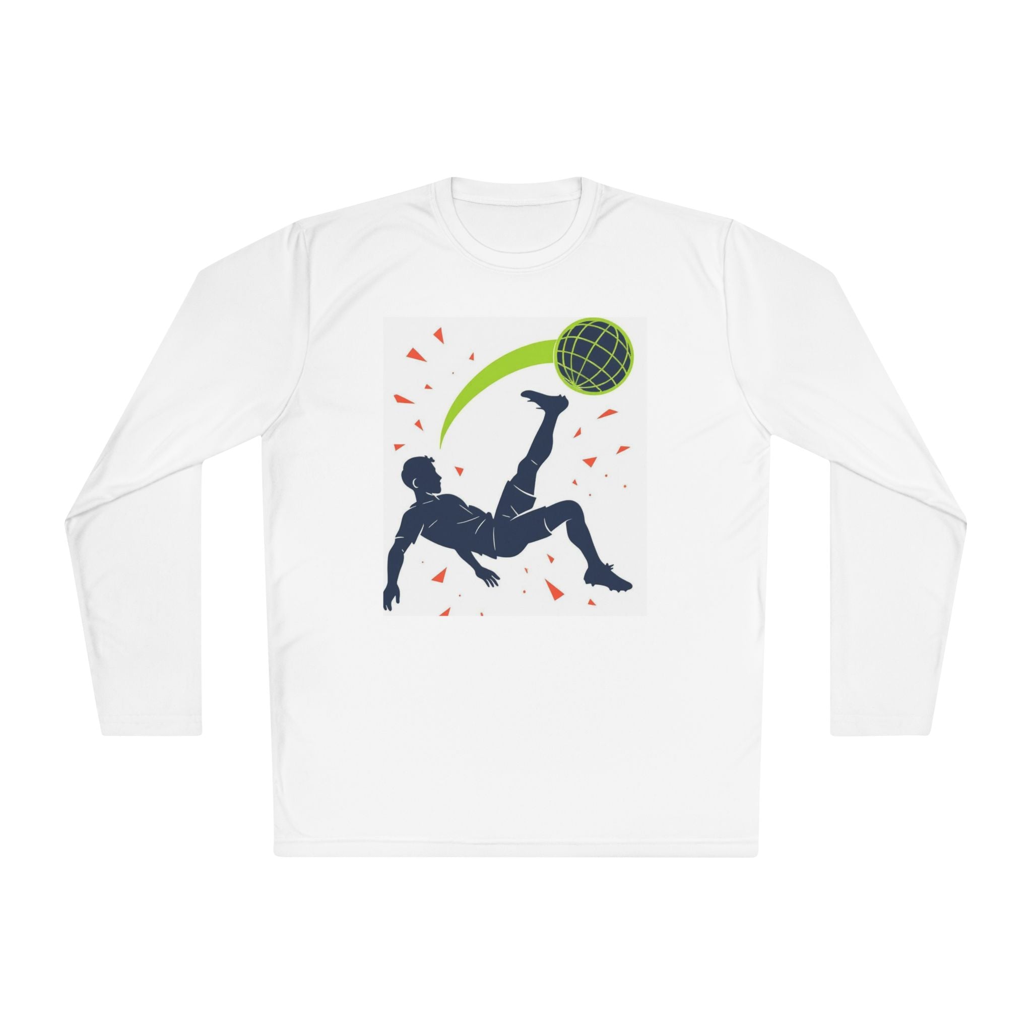Soccer Silhouette Long Sleeve Tee, Graphic Tee for Sports Fans, Gift for Athletes, Casual Wear, Soccer Gifts, Event Merchandise