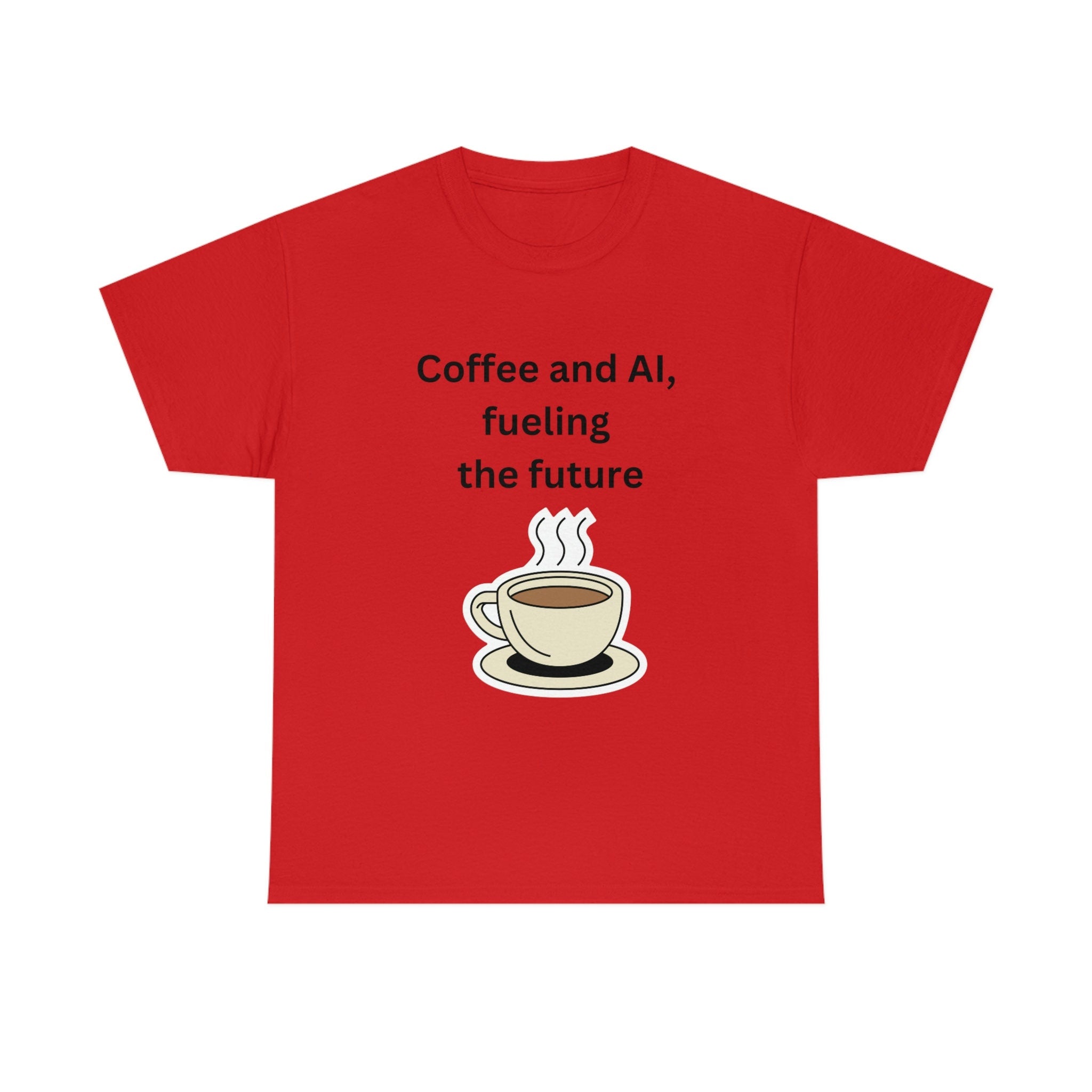 Coffee and AI, Fueling the Future Unisex Heavy Cotton Tee,novelty,graphic tee