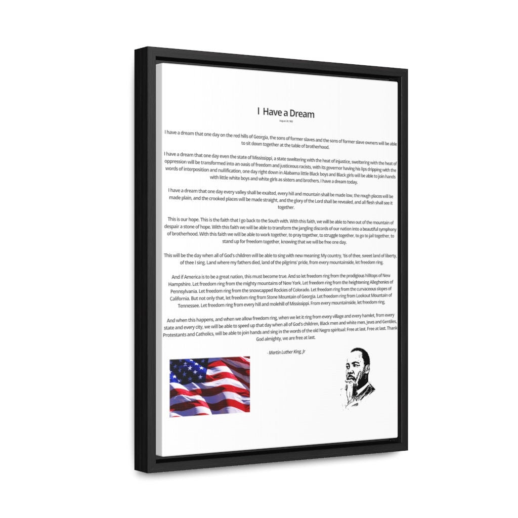 I have a Dream , Martin Luther King Jr Gallery Canvas Wraps, Vertical Frame