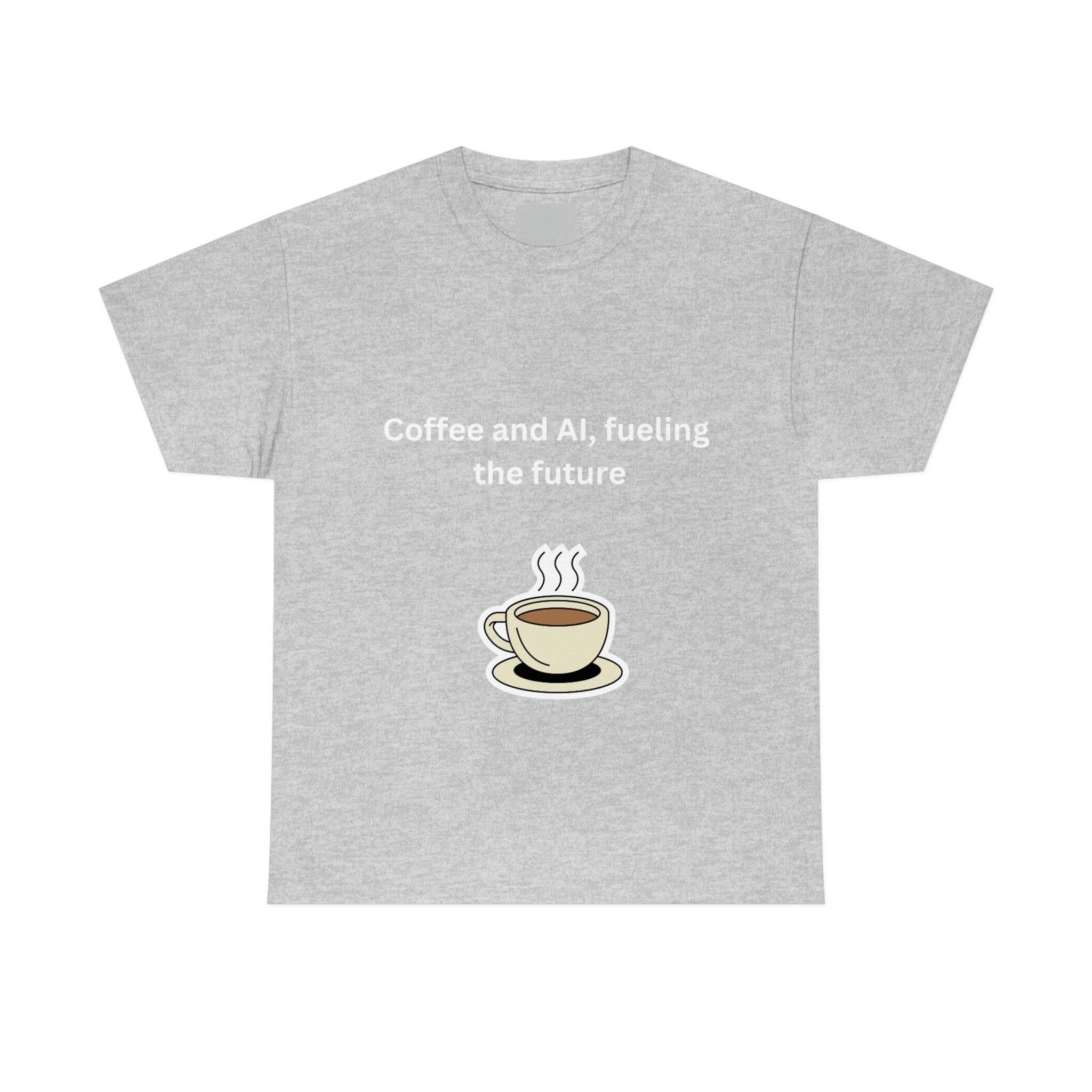 Coffee and AI, Fuelling the Future Unisex Heavy Cotton Tee,novelty tee