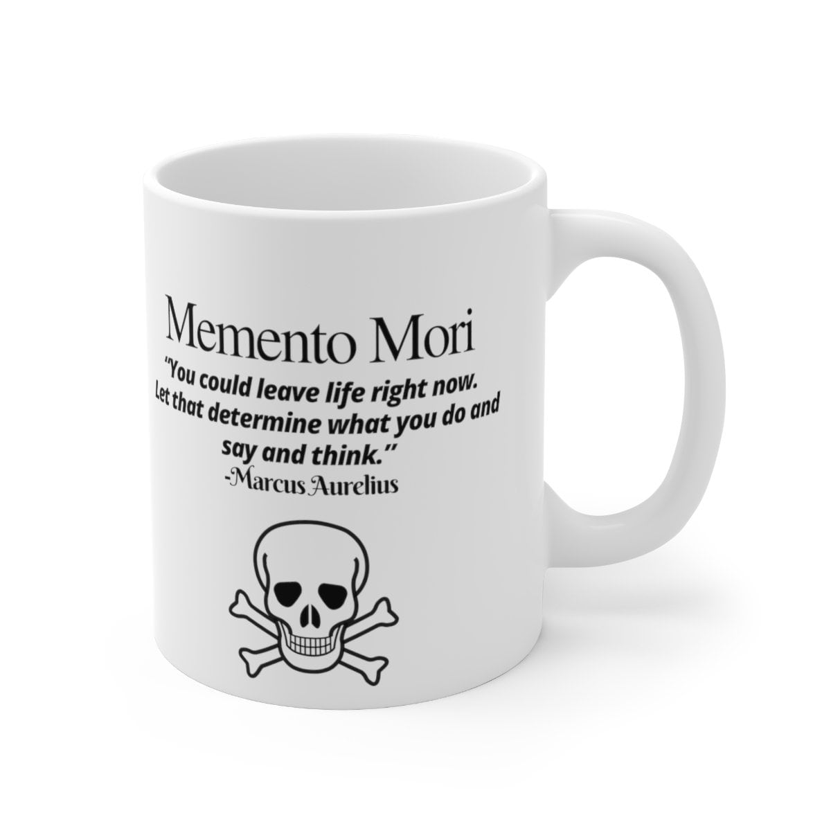 Amor Fati Memento Mori Ceramic Mug 11oz novelty stoic mug stoicism Marcus Aurelius quote