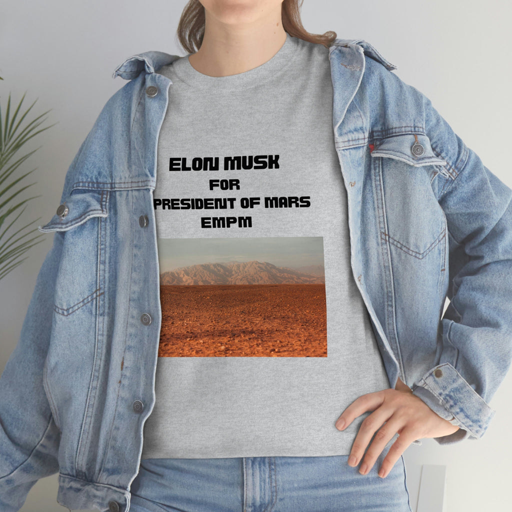 Elon Musk for President of Mars Unisex Heavy Cotton Tee