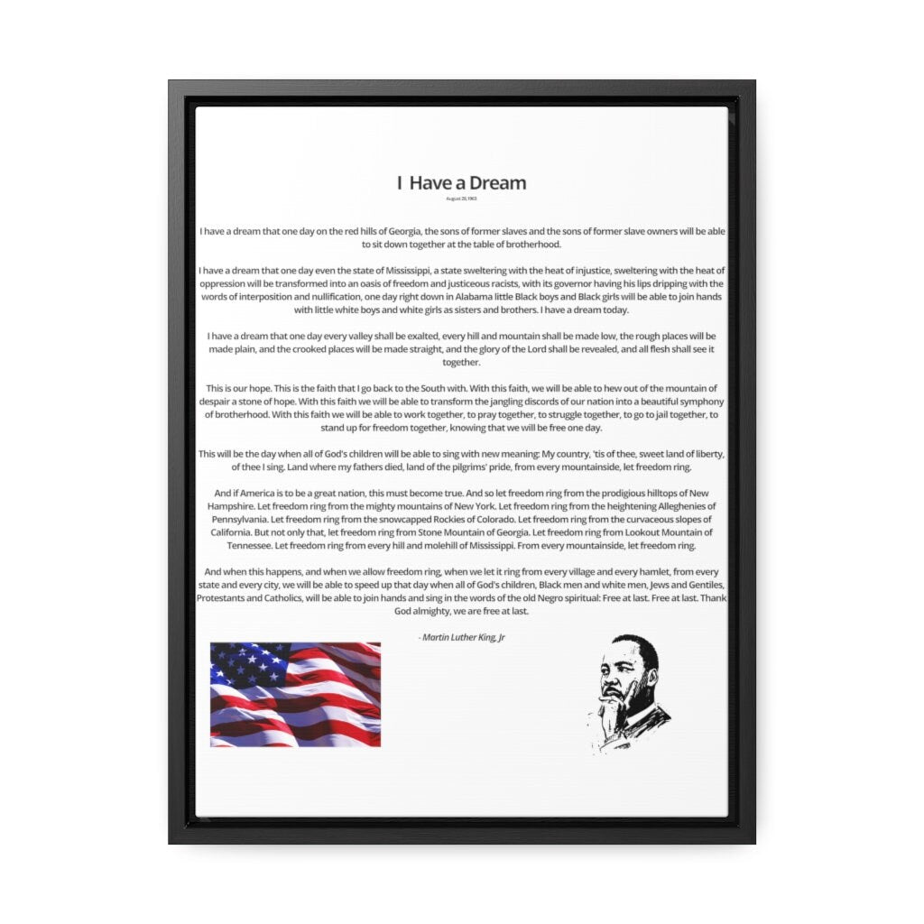 I have a Dream , Martin Luther King Jr Gallery Canvas Wraps, Vertical Frame
