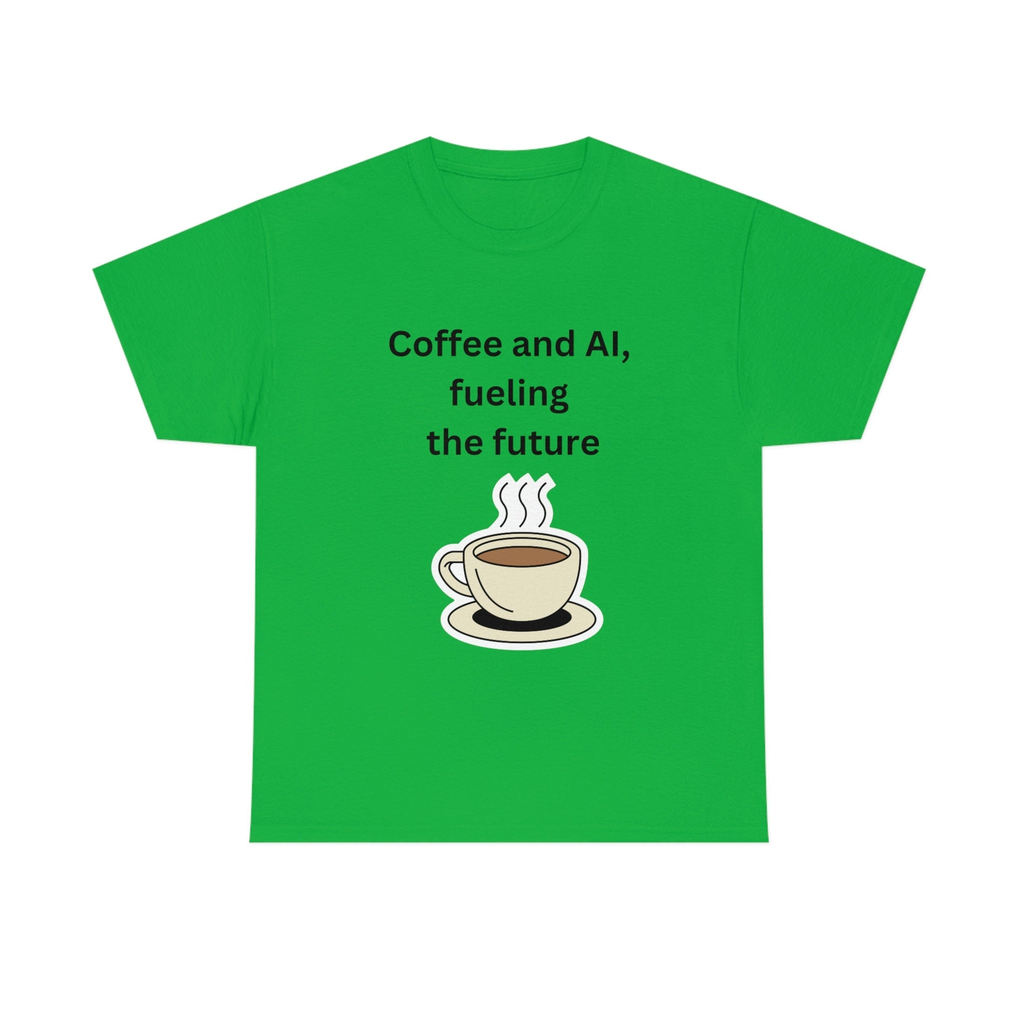 Coffee and AI, Fueling the Future Unisex Heavy Cotton Tee,novelty,graphic tee