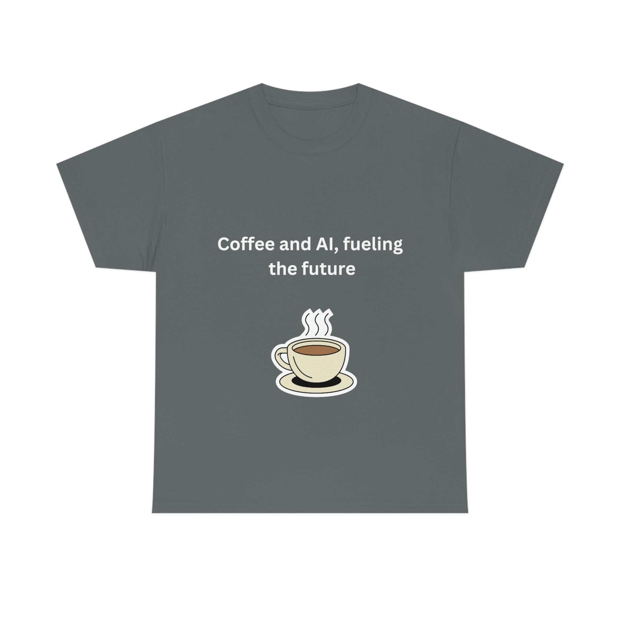 Coffee and AI, Fuelling the Future Unisex Heavy Cotton Tee,novelty tee