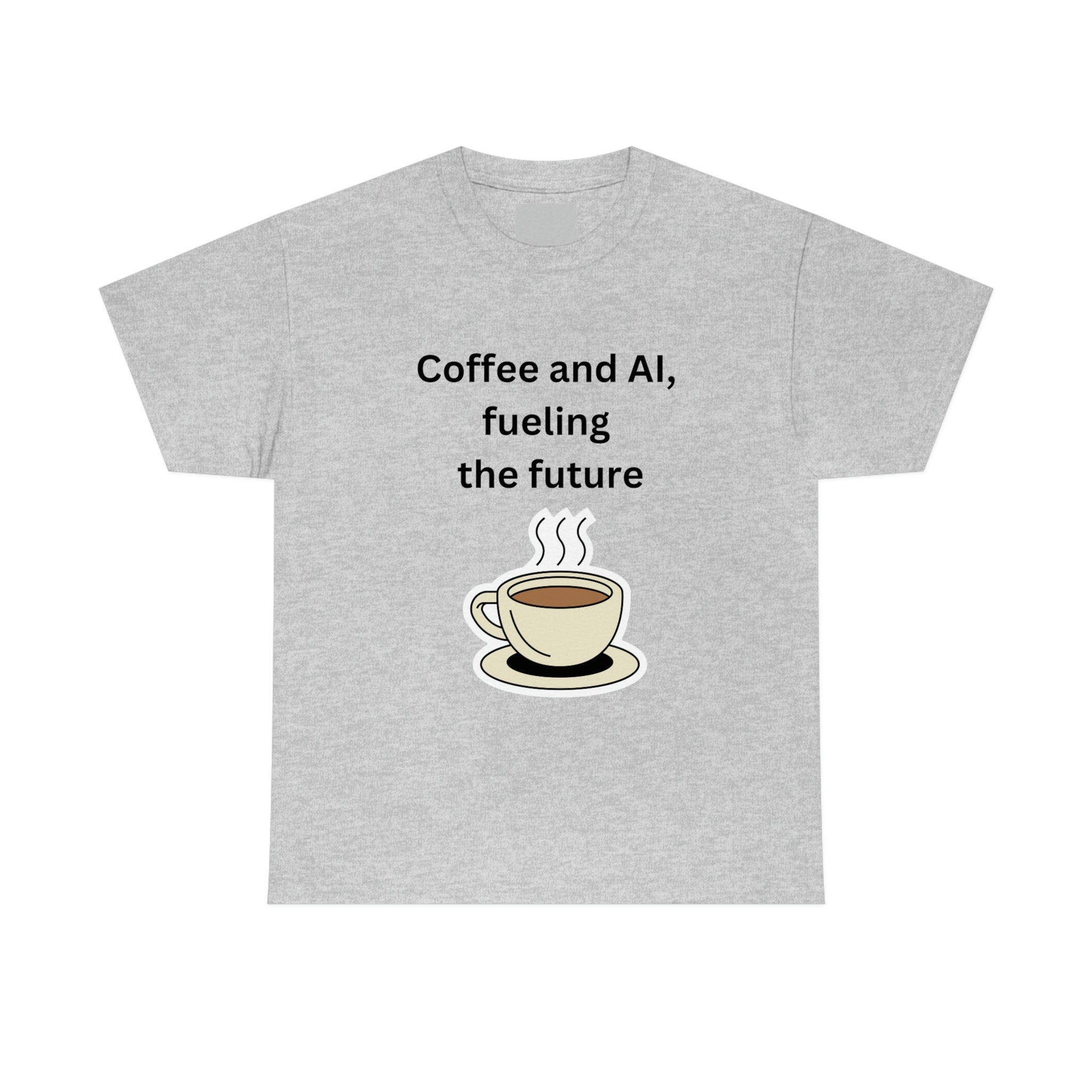 Coffee and AI, Fueling the Future Unisex Heavy Cotton Tee,novelty,graphic tee