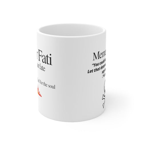 Amor Fati Memento Mori Ceramic Mug 11oz novelty stoic mug stoicism Marcus Aurelius quote
