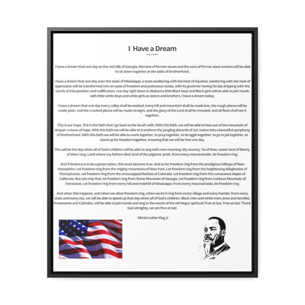 I have a Dream , Martin Luther King Jr Gallery Canvas Wraps, Vertical Frame