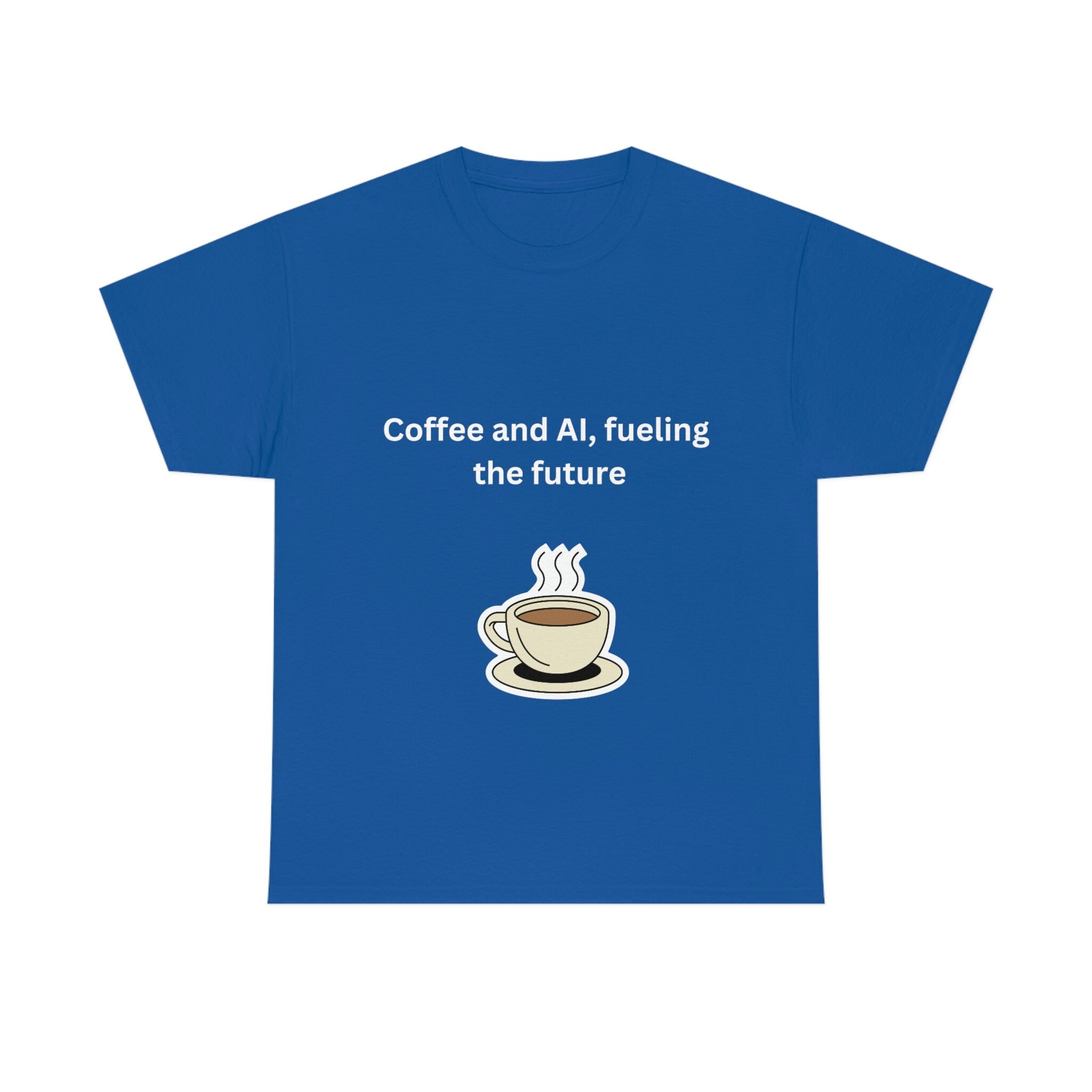 Coffee and AI, Fuelling the Future Unisex Heavy Cotton Tee,novelty tee