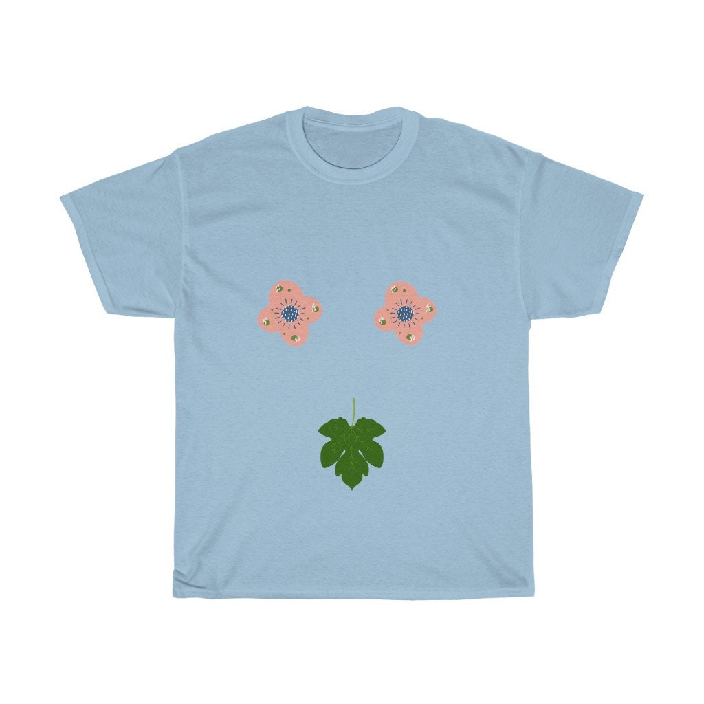 Flowers and Fig Leaf Cotton Tee