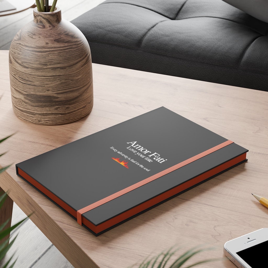 Amor Fati Stoic Color Contrast Notebook - Ruled. Marcus Aurelius