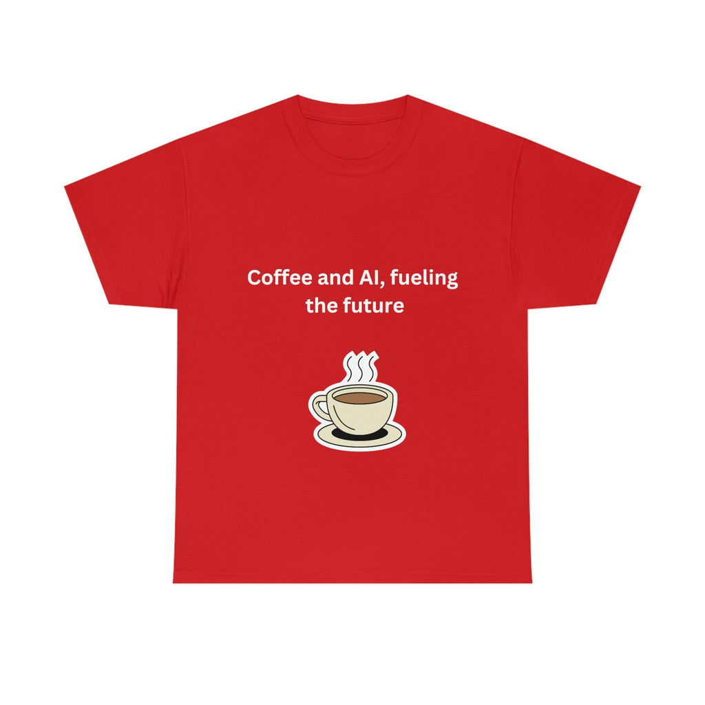 Coffee and AI, Fuelling the Future Unisex Heavy Cotton Tee,novelty tee
