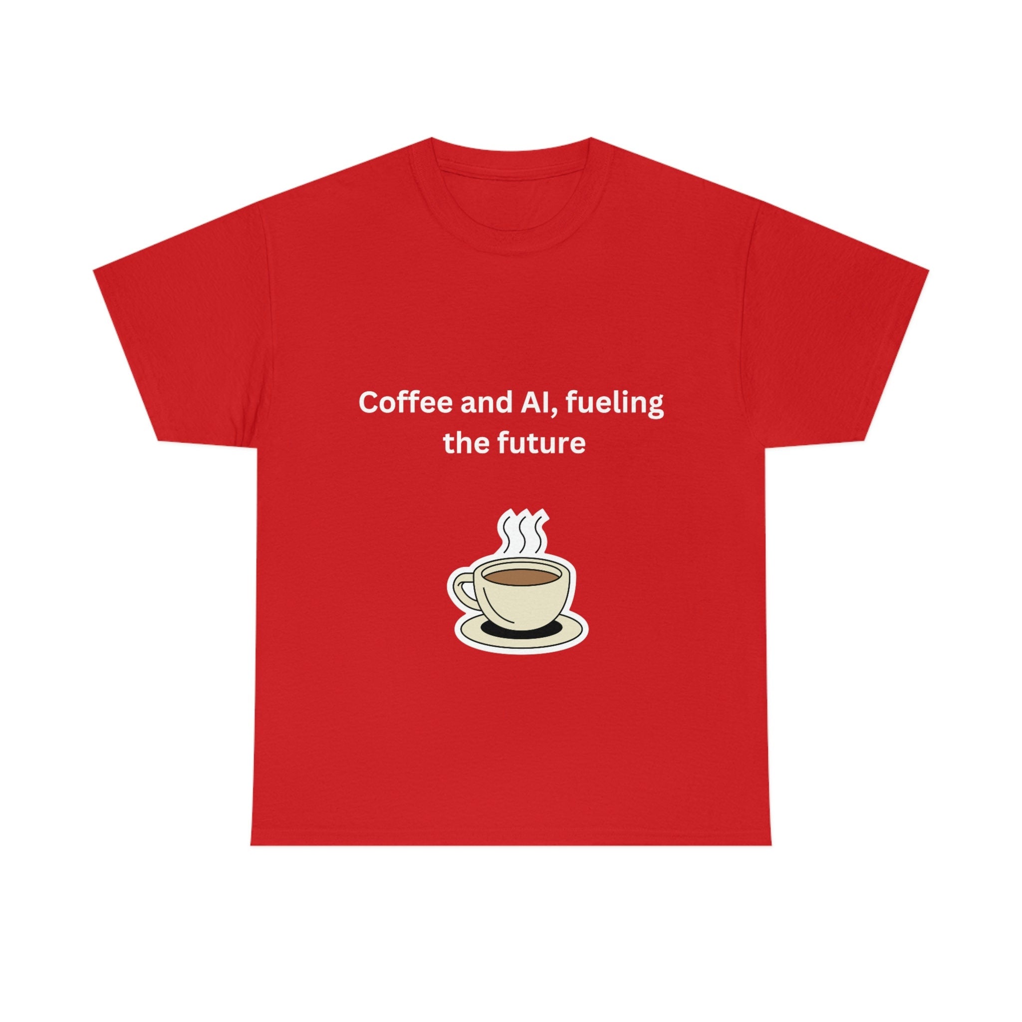 Coffee and AI, Fuelling the Future Unisex Heavy Cotton Tee,novelty tee