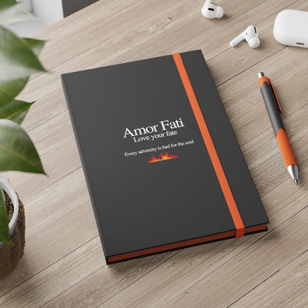 Amor Fati Stoic Color Contrast Notebook - Ruled. Marcus Aurelius