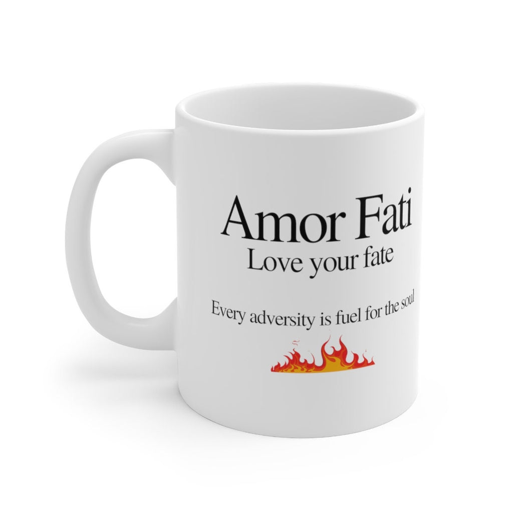 Amor Fati Memento Mori Ceramic Mug 11oz novelty stoic mug stoicism Marcus Aurelius quote