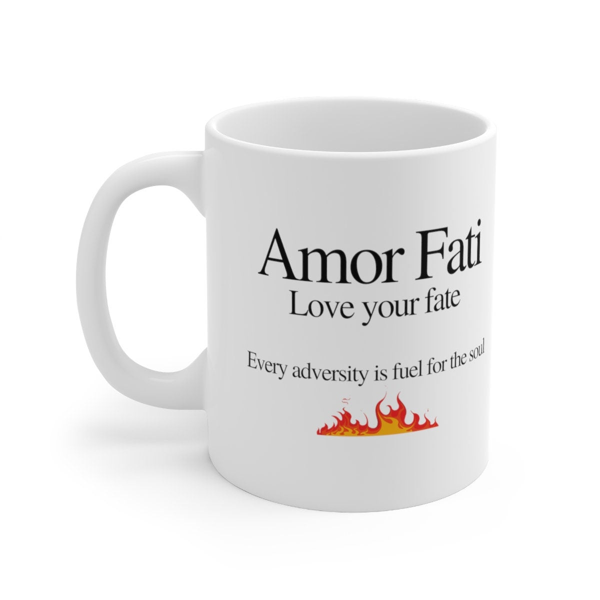 Amor Fati Memento Mori Ceramic Mug 11oz novelty stoic mug stoicism Marcus Aurelius quote