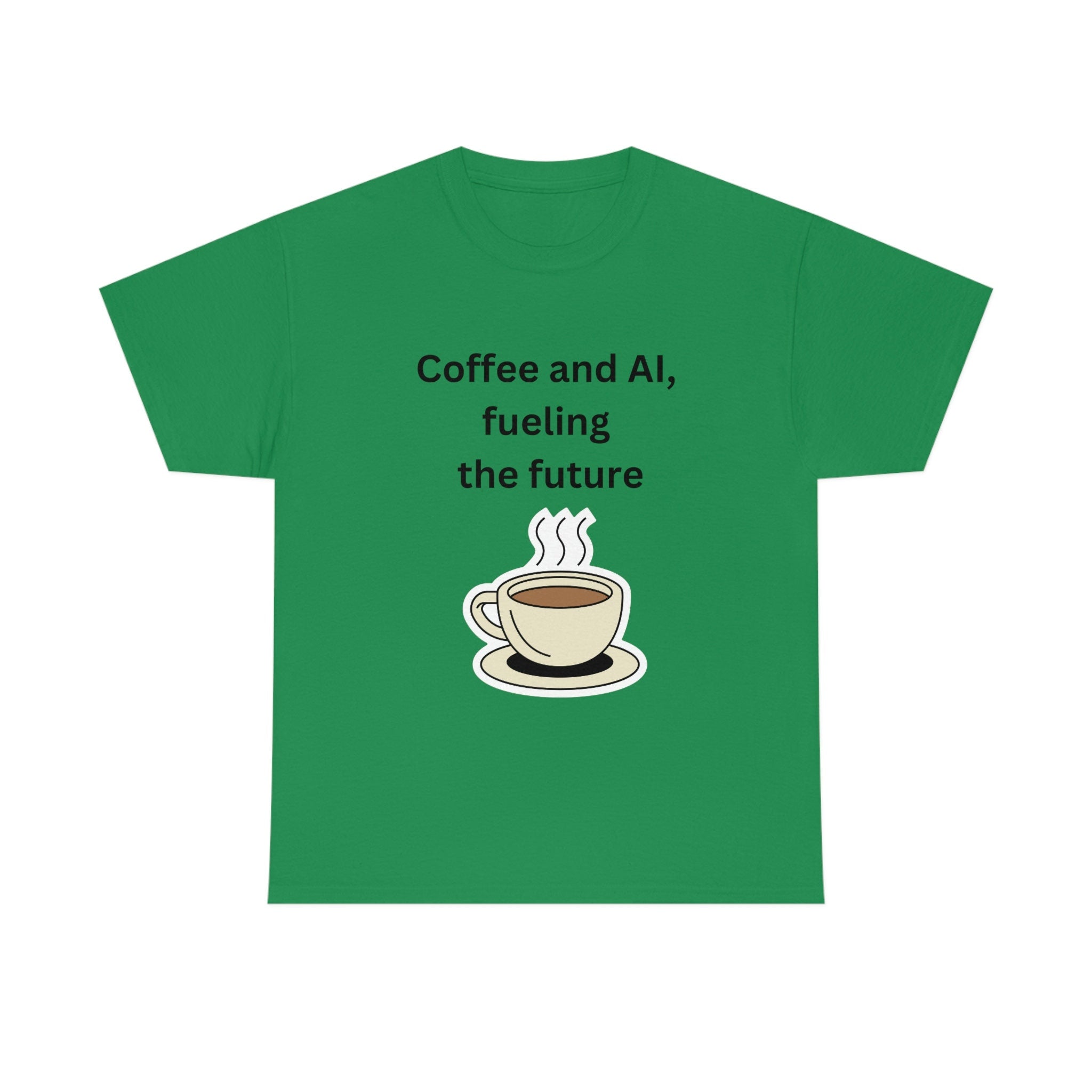 Coffee and AI, Fueling the Future Unisex Heavy Cotton Tee,novelty,graphic tee