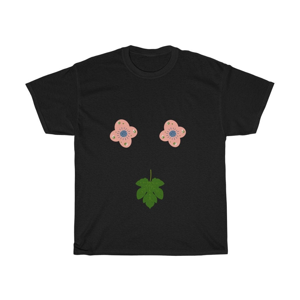 Flowers and Fig Leaf Cotton Tee
