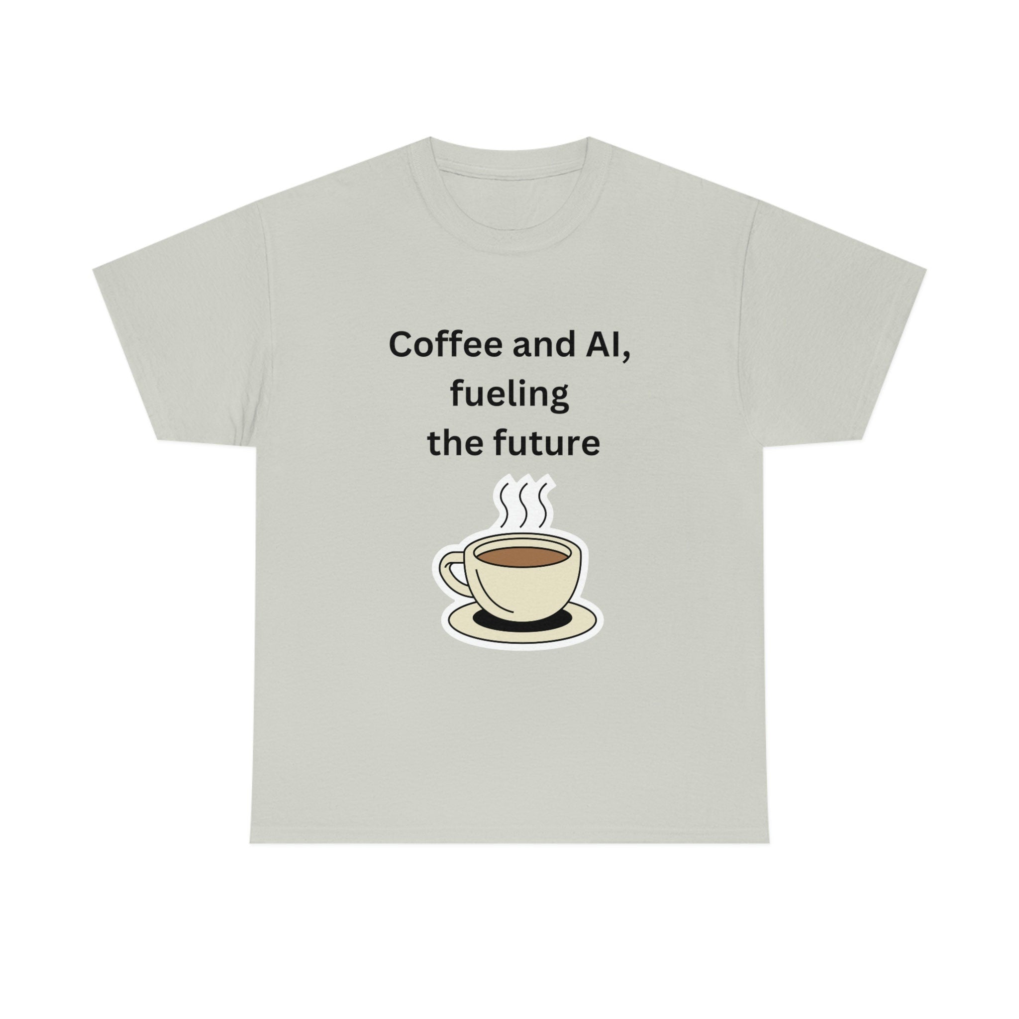 Coffee and AI, Fueling the Future Unisex Heavy Cotton Tee,novelty,graphic tee
