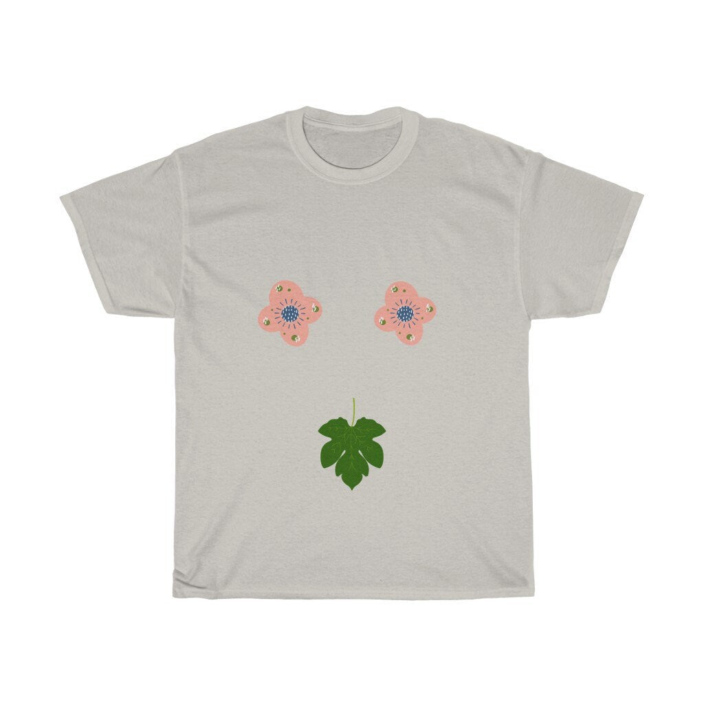 Flowers and Fig Leaf Cotton Tee