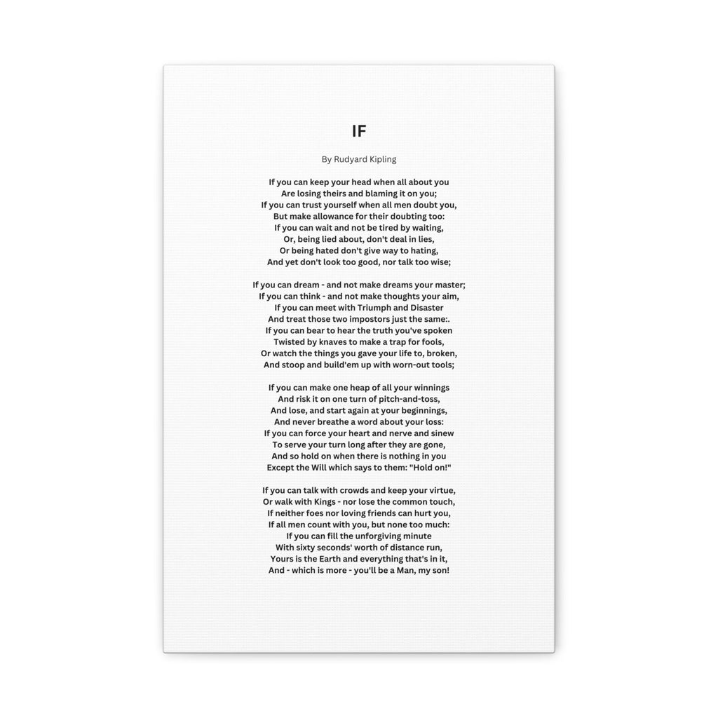IF Poem by Rudyard Kipling Canvas Gallery Wrap Canvas Gallery Wrap