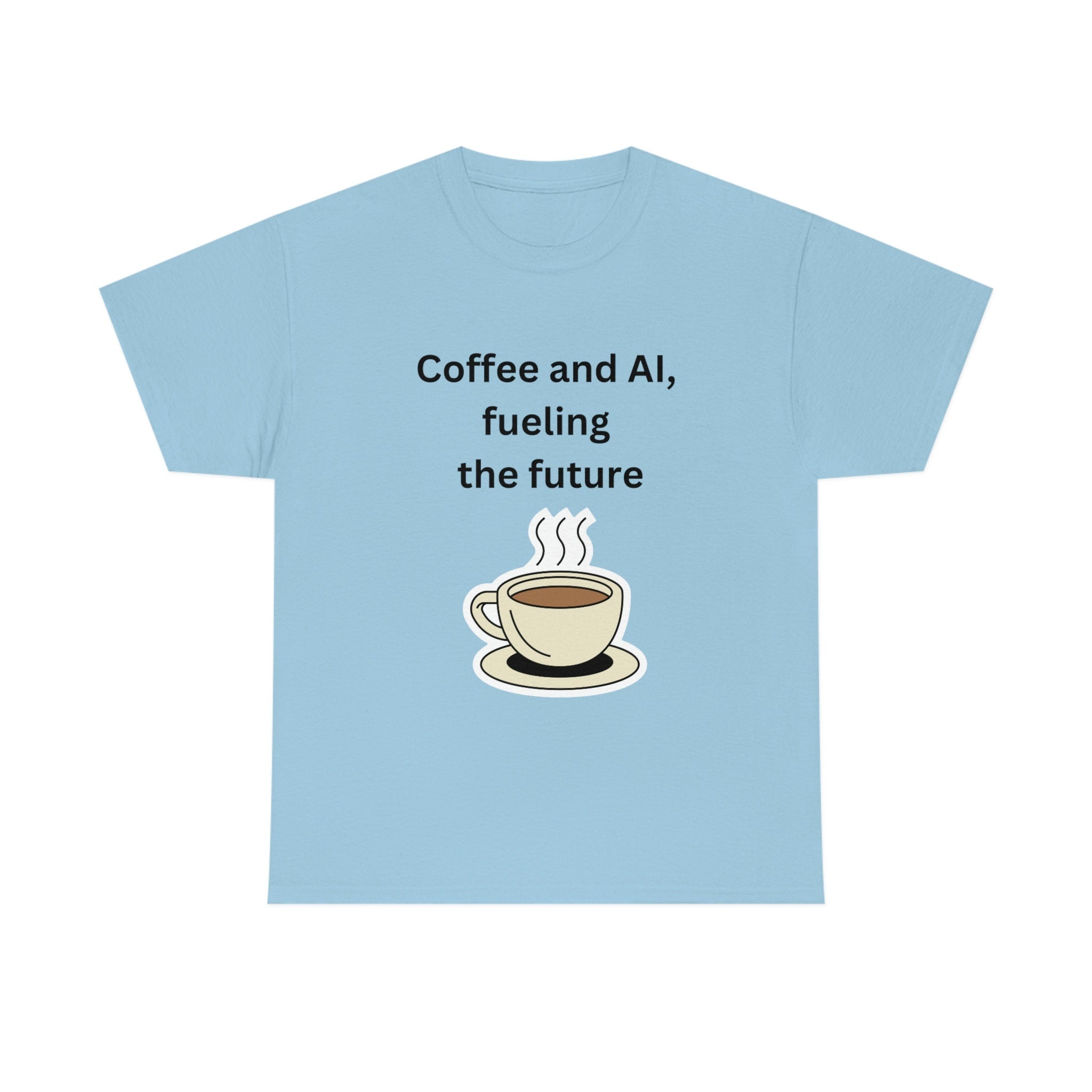 Coffee and AI, Fueling the Future Unisex Heavy Cotton Tee,novelty,graphic tee