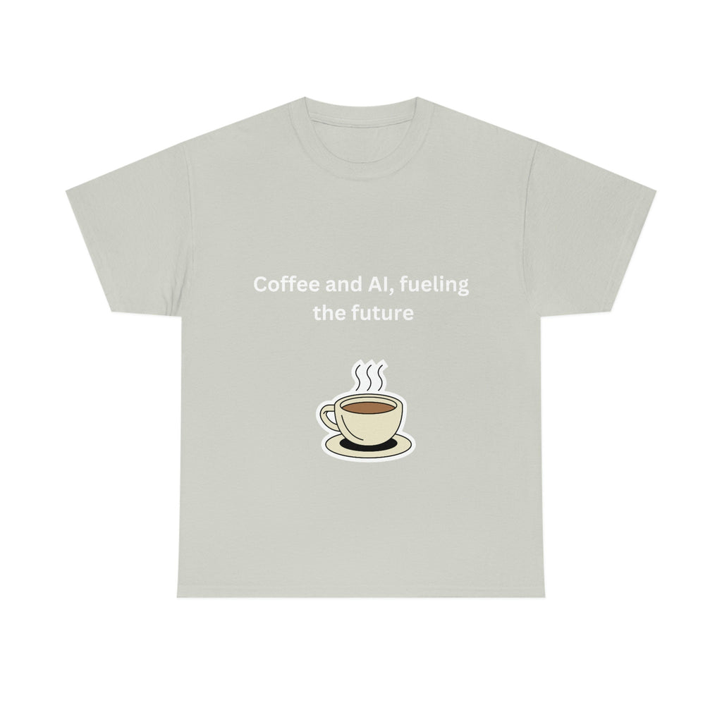 Coffee and AI, Fuelling the Future Unisex Heavy Cotton Tee,novelty tee