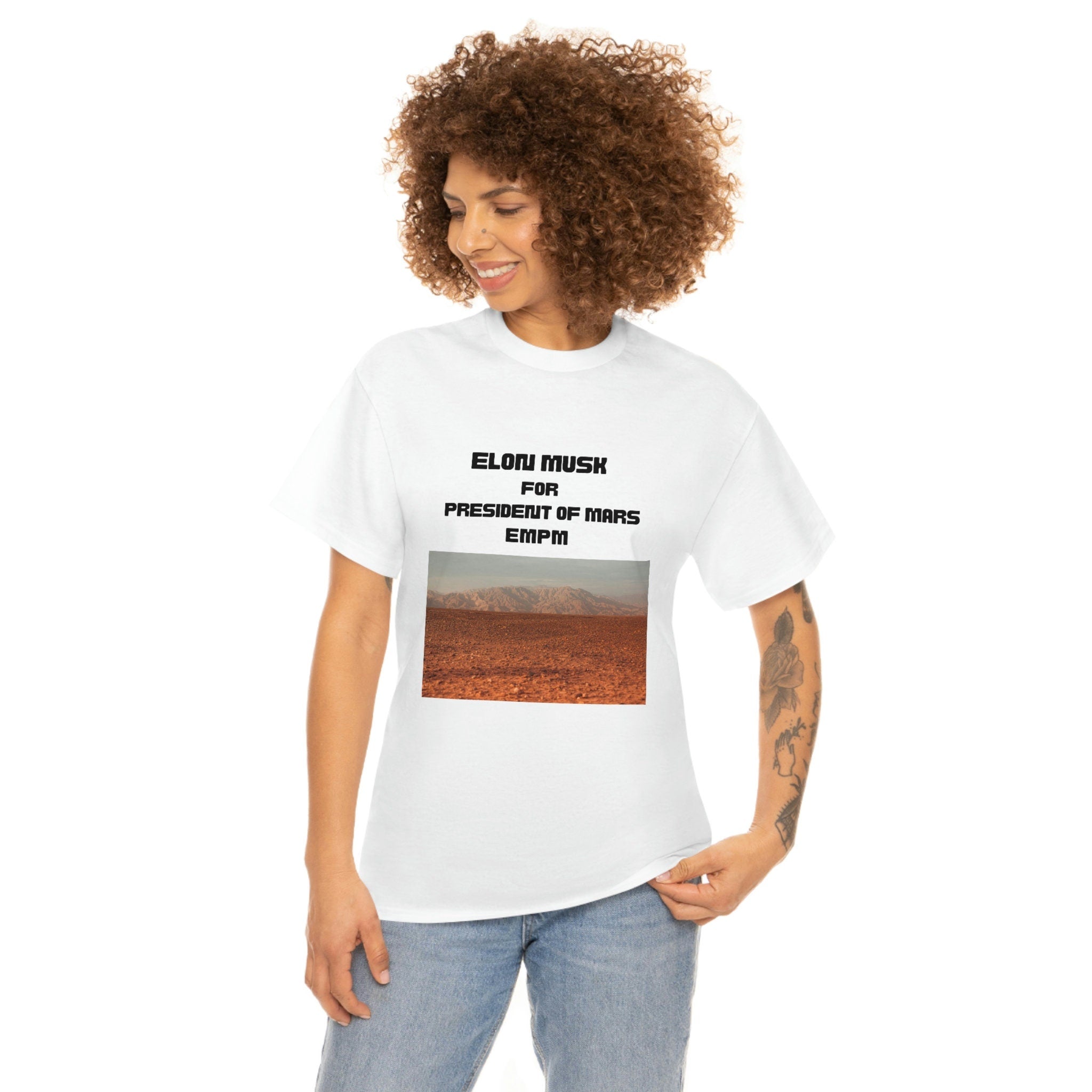 Elon Musk for President of Mars Unisex Heavy Cotton Tee