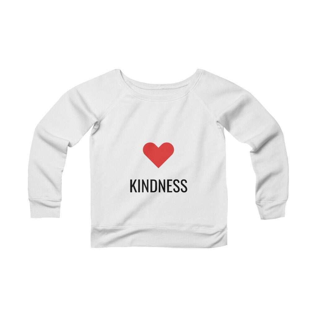 Love/Heart Kindness Women's Sponge Fleece Wide Neck Sweatshirt