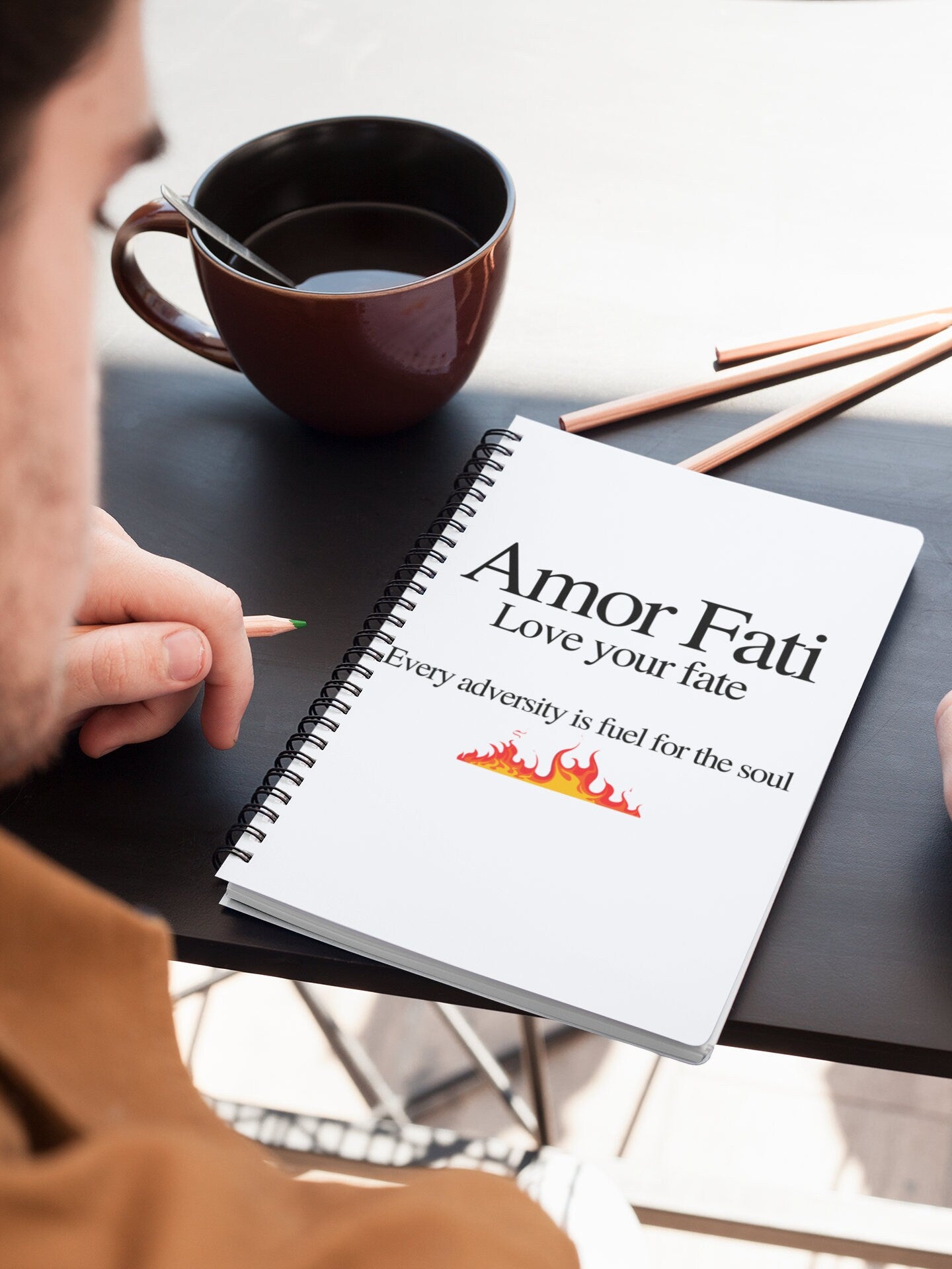 Amor Fati Wire-bound Softcover Notebook, A5
